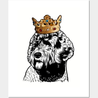 Portuguese Water Dog King Queen Wearing Crown Posters and Art